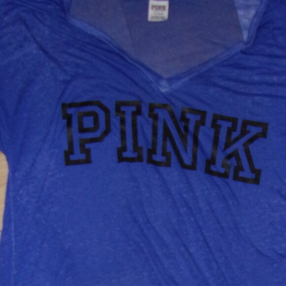 PINK Victoria's Secret Blue Short Sleeve Tee - Picture 3 of 4